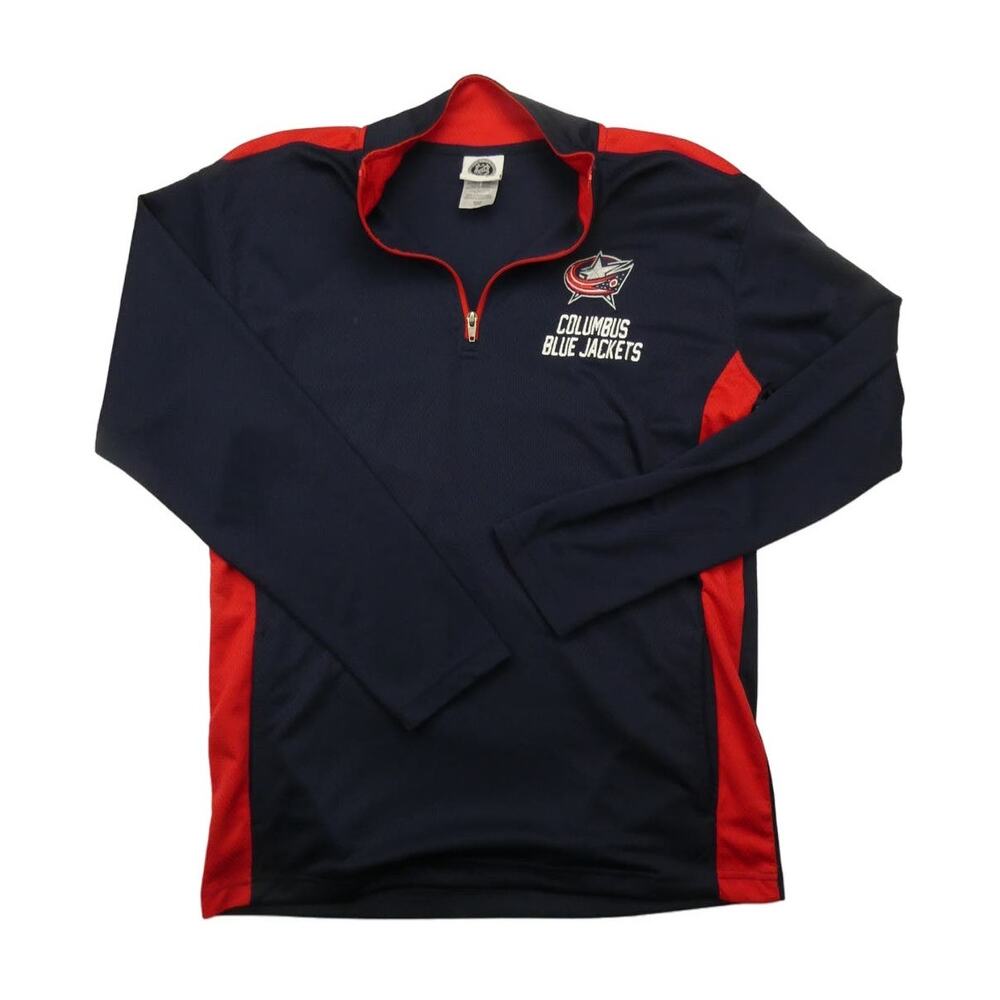 NEW men's Columbus Blue Jackets 1/4 zip shirt, medium, navy